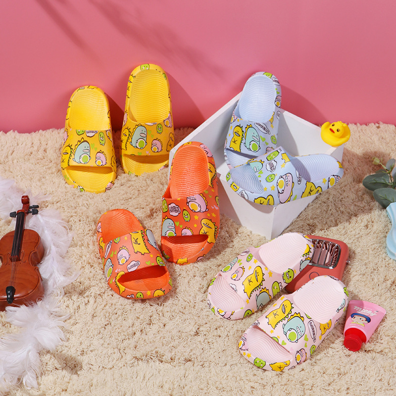 Summer New Children's Slippers Four Seasons Home Wear Fashion Cartoon Children's Shoes Bathroom Bath Dinosaur Slippers