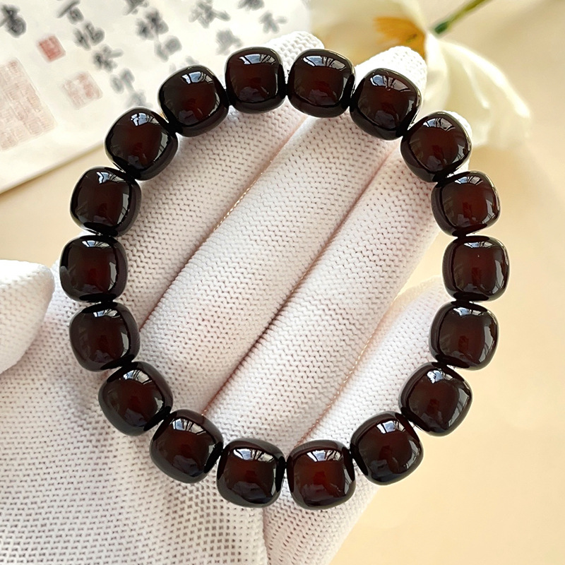 Natural Bodhi Bead Bracelet Smoky Gray Floating Flowers Bodhi Bracelet Crafts Buddha Beads Rosary High Throw Seiko Factory Direct Sales