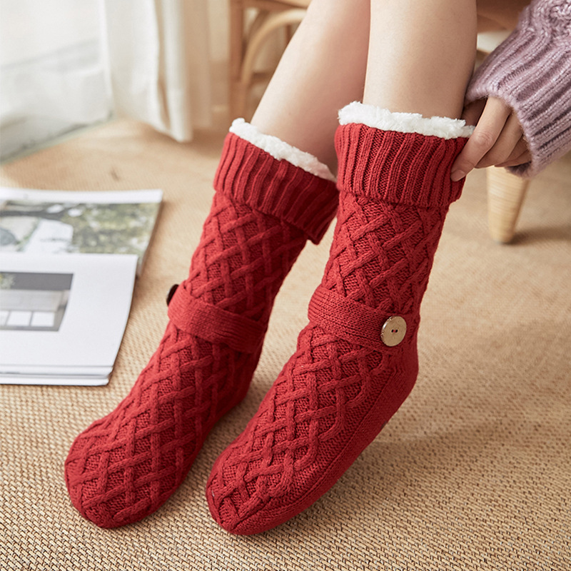 Christmas Socks Lambswool Room Socks Snow Socks Fleece-Lined Home Sleeping Socks Carpet Foot Sock Wholesale