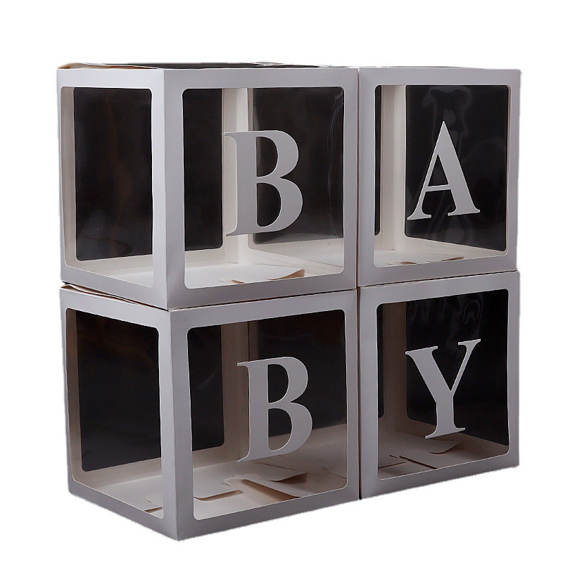 Cross-Border White Baby Surprise Box Party Confession Proposal Birthday Graduation Layout Props Transparent Balloon Box