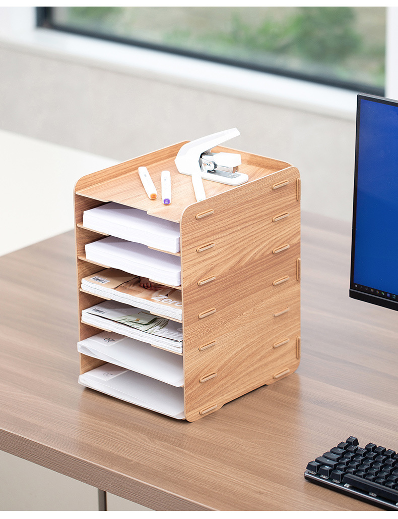 文件架文件架子桌面多层资料架办公用品收纳桌上书架简易栏框分类