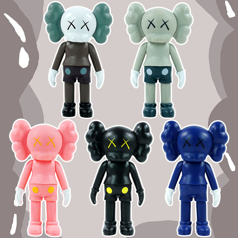 kaws潮流公仔xx眼潮流手办模型车内装饰用品摆件五件套-阿里巴巴