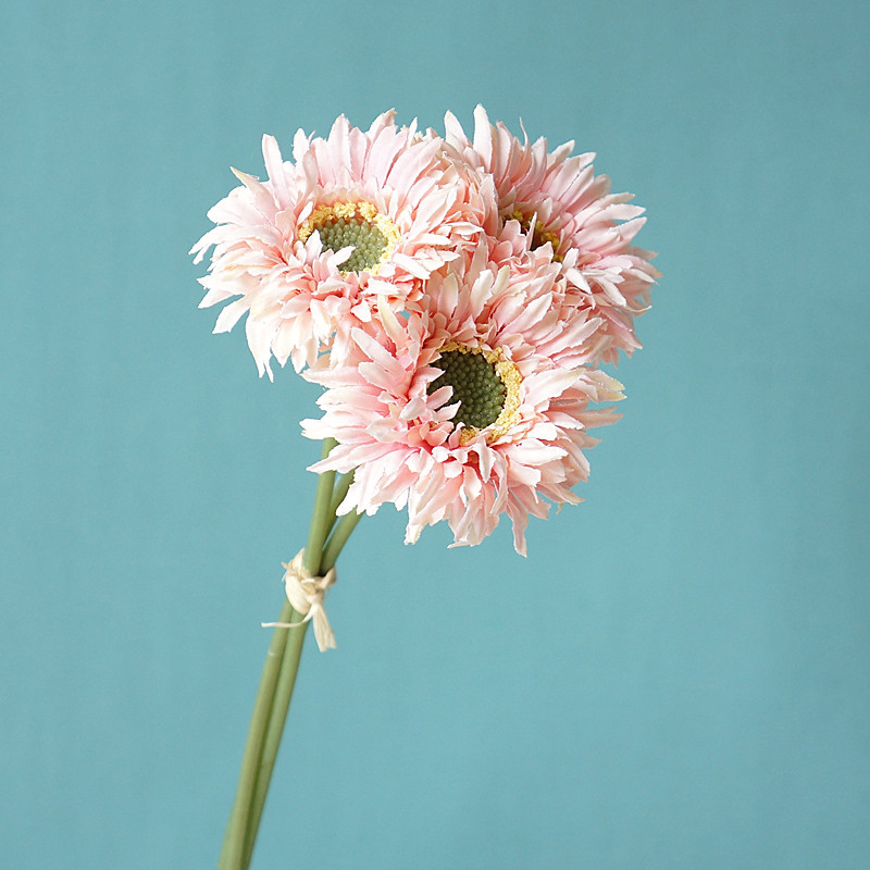 3枝手札迷你毛边拉丝扶郎非洲菊 家居婚庆摄影装饰 仿真花假花
