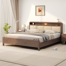 实木床双人床现代简约北欧1.8米主卧大床高箱储物床1.5次卧床