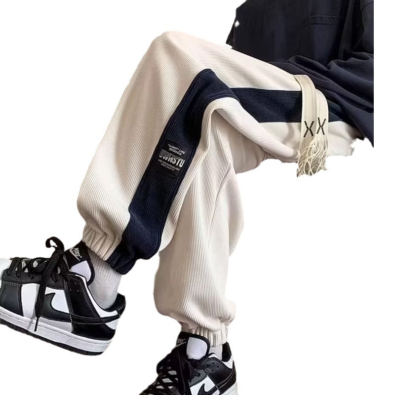 Pants Men's Winter Fleece-lined Thickened Men's Casual Pants Autumn and Winter Winter Ankle-Tied Track Sweatpants Corduroy Men's Pants