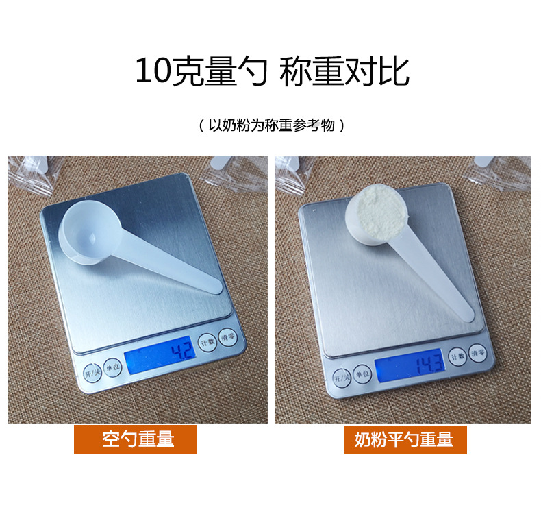 塑料勺子定量勺奶粉勺1g3g5g10g2药粉勺20毫升ml控盐克数液体小勺
