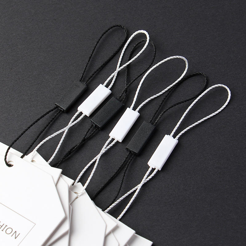 吊绳服装吊牌线双插吊绳黑色商标线手串绳吊牌挂绳通用现货吊粒