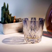 源头厂家日式江户切子杯水晶玻璃杯威士忌杯手工雕刻家用洋酒玻璃