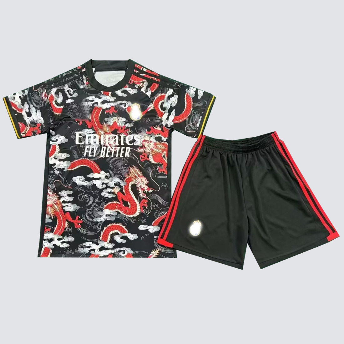 24-25皇马黑龙特别版球衣短袖成人套装足球服比赛服印号一套代发