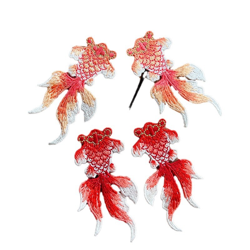 Koi Clip Hairware Side Clip Female Side Hanfu Orange Hair Accessories Ancient Style Design Back Head Tang Style New Year Barrettes
