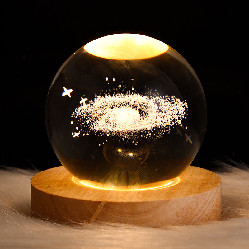 Glowing Starry Sky and Planets Moon Moon Crystal Ball Lamp Projection Ambience Light Creative Gift Decoration New Exotic Gift