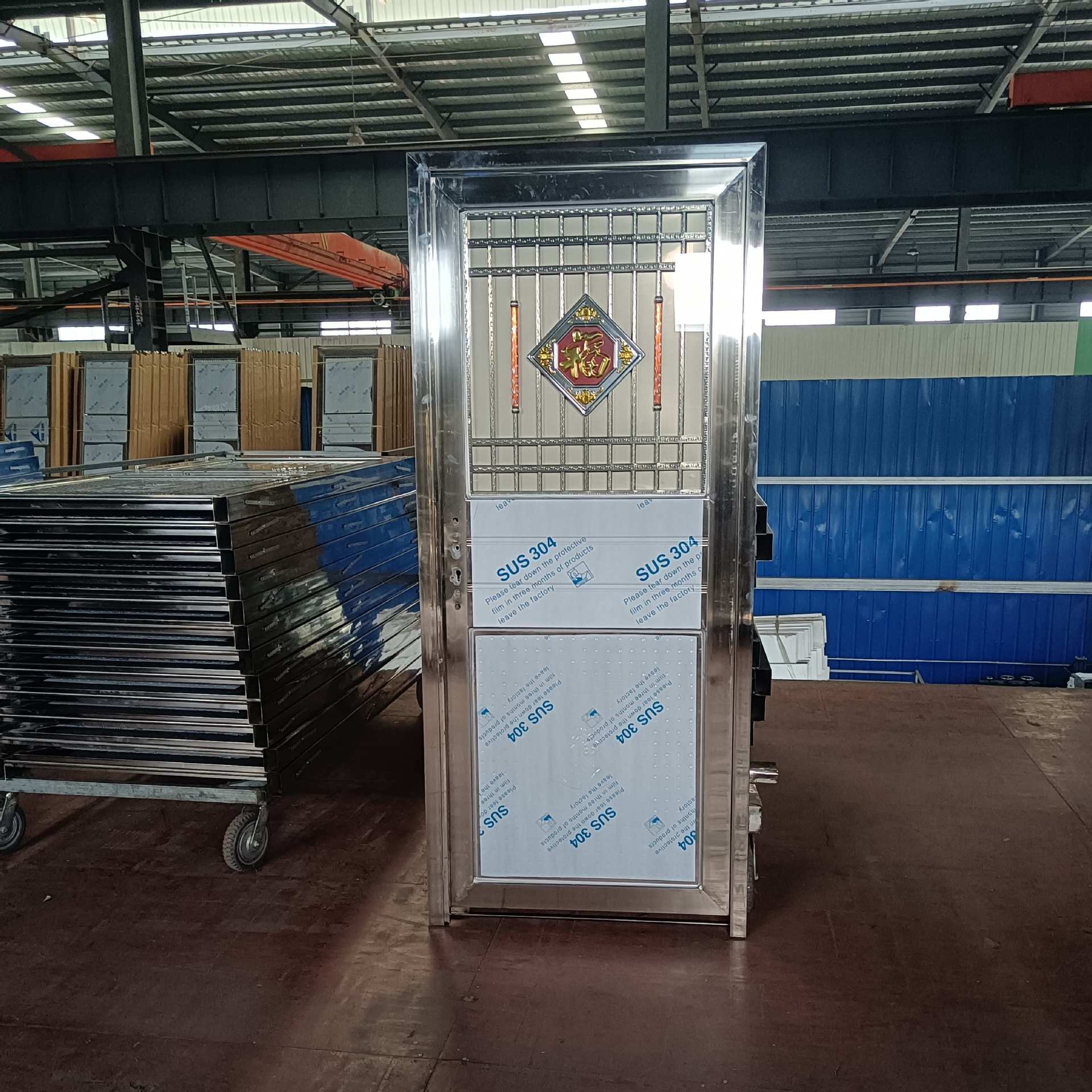 不锈钢单门 进户门 管子门 防盗门 出租房门 柴间门 阳台防晒门