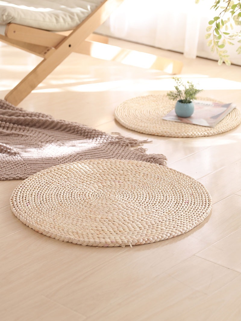 包邮蒲草藤草编榻榻米蒲团坐垫加厚飘窗和室打坐拜佛禅修垫子