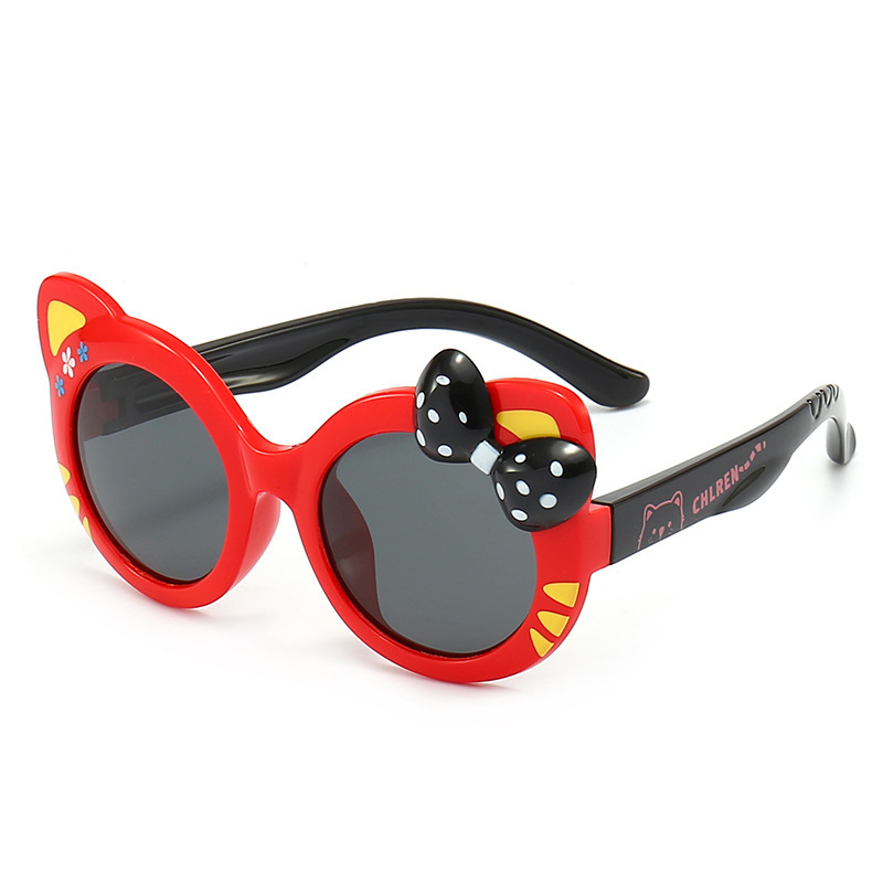New Men's and Women's Bow Silicone Sunglasses Cute Fashion Children's UV-Proof Polarized Sunglasses Wholesale