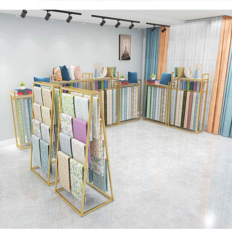 窗帘吊卡抱枕版本展示架布料展示架家纺店货架展示架夏凉被展架