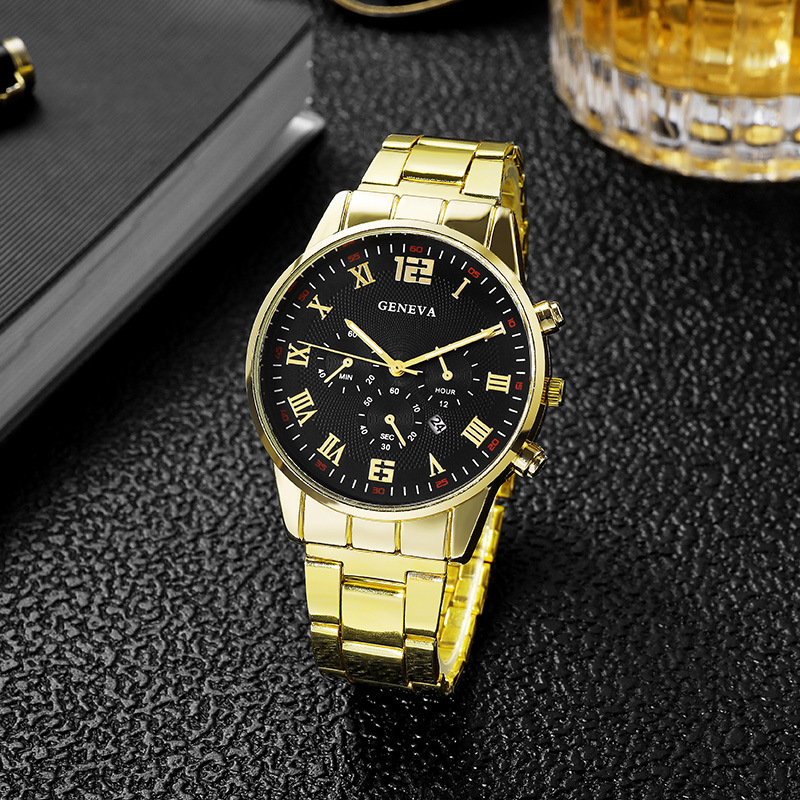 2023 TikTok Cross-Border Hot Selling Supply Manufacturers Wholesale Steel Belt Business Men's Table Luminous Rome Men's Quartz Watch