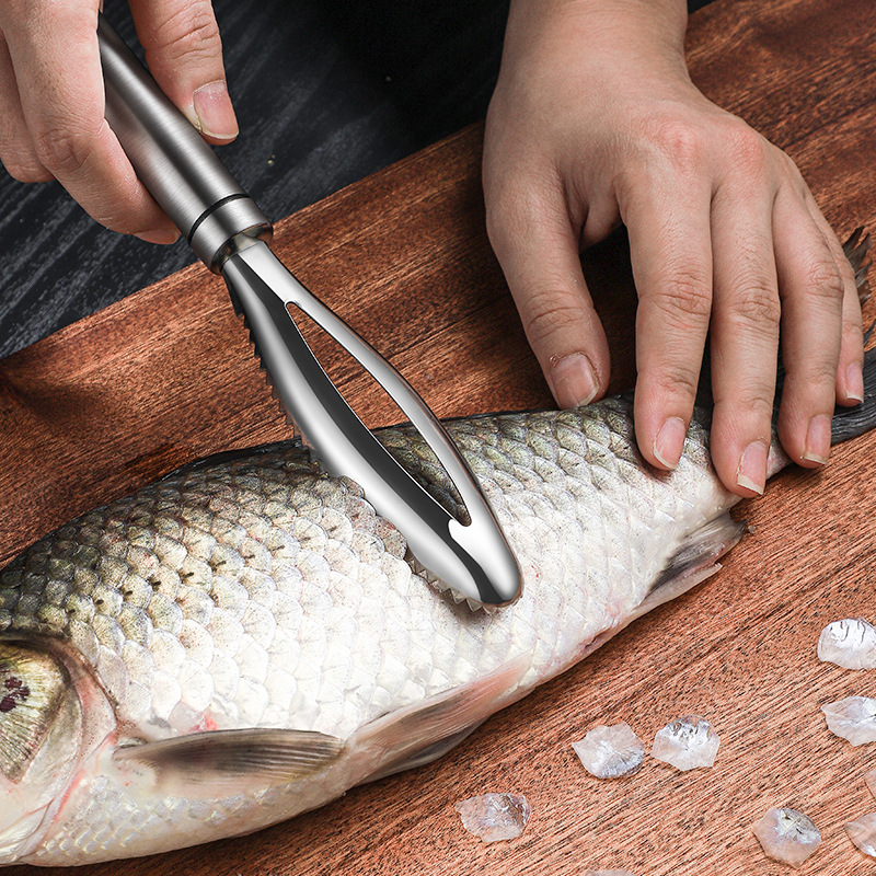 304不锈钢鱼鳞刨家用酒店刮鱼鳞器厨房小工具去鱼鳞杀鱼鳞刀
