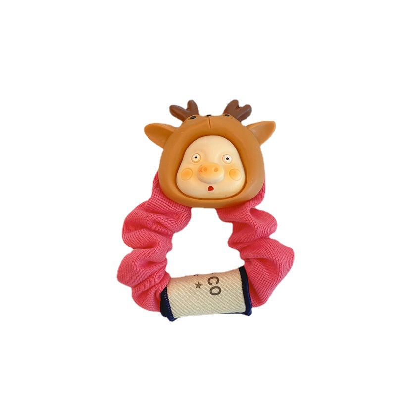 Cartoon Small Pork Intestine Hair Band Adorkable Hair Band for Girls Ponytail Bun Headband Korean Style New Hair Accessories