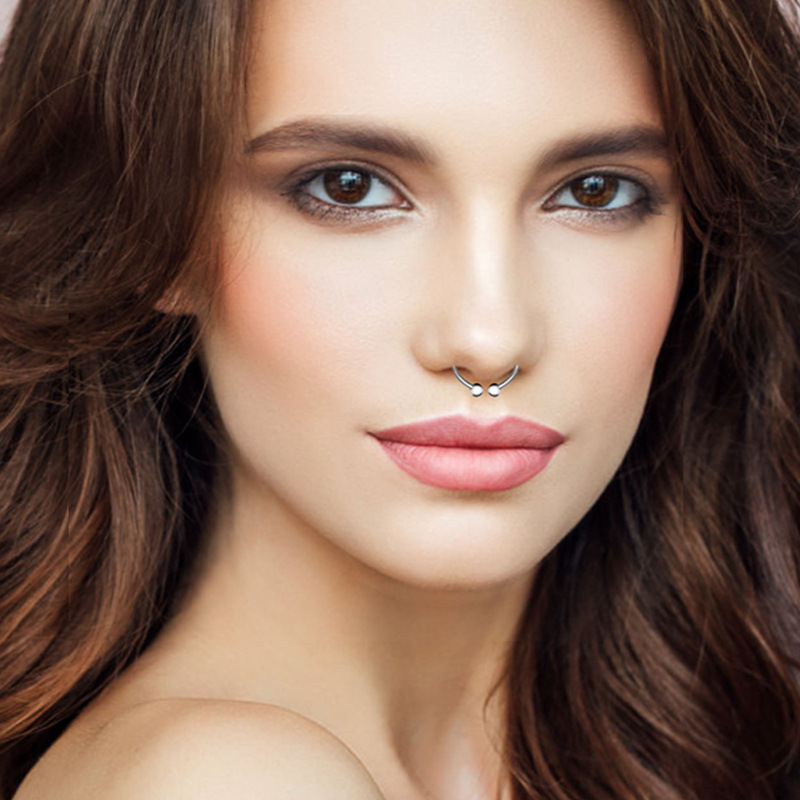 g23钛titanium磁性鼻夹假鼻环非穿孔astm f136鼻箍支持阳极氧化