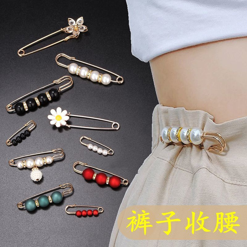 waist of trousers pin waist correction artifact fixed clothes suspender pants skirt waist-tight anti-exposure brooch female pin