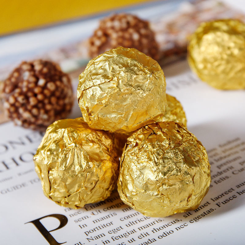 金沙夹心巧克力球糖果结婚礼喜糖年货果仁巧克力球休闲小零食品