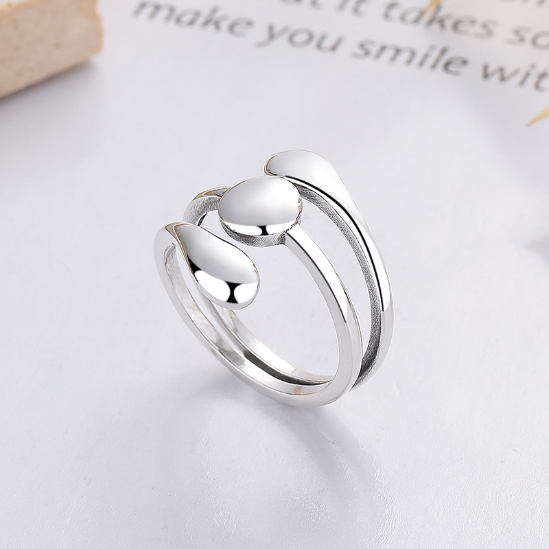 云潮轩s925纯银欧美跨境ins简约个性气质冷淡风潮流小众开口戒指