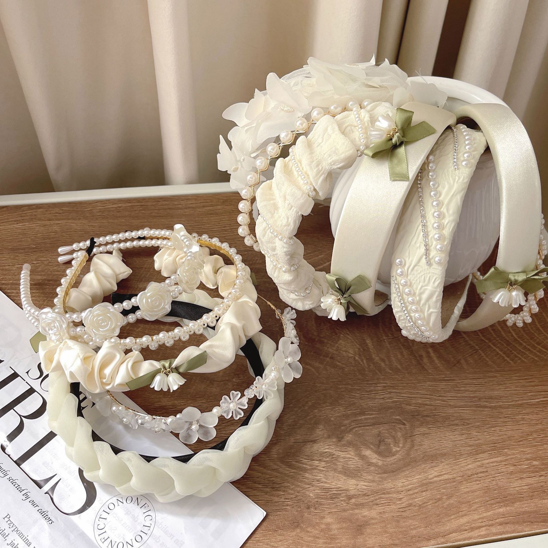 法式复古丝绒蝴蝶结发绳网红同款酒红色发圈韩国甜美可爱头绳头饰