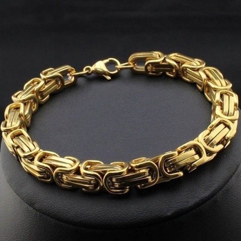 欧美热销拜占庭钛钢手链 帝王回形手工链男士饰品-阿里巴巴
