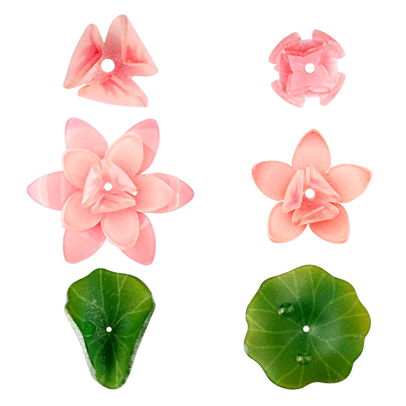 Lotus Lotus Leaf Heat Shrinkable Sheet Small Night Lamp Flower DIY Ornament Accessories Hairpin Hairware Handmade Material Wholesale