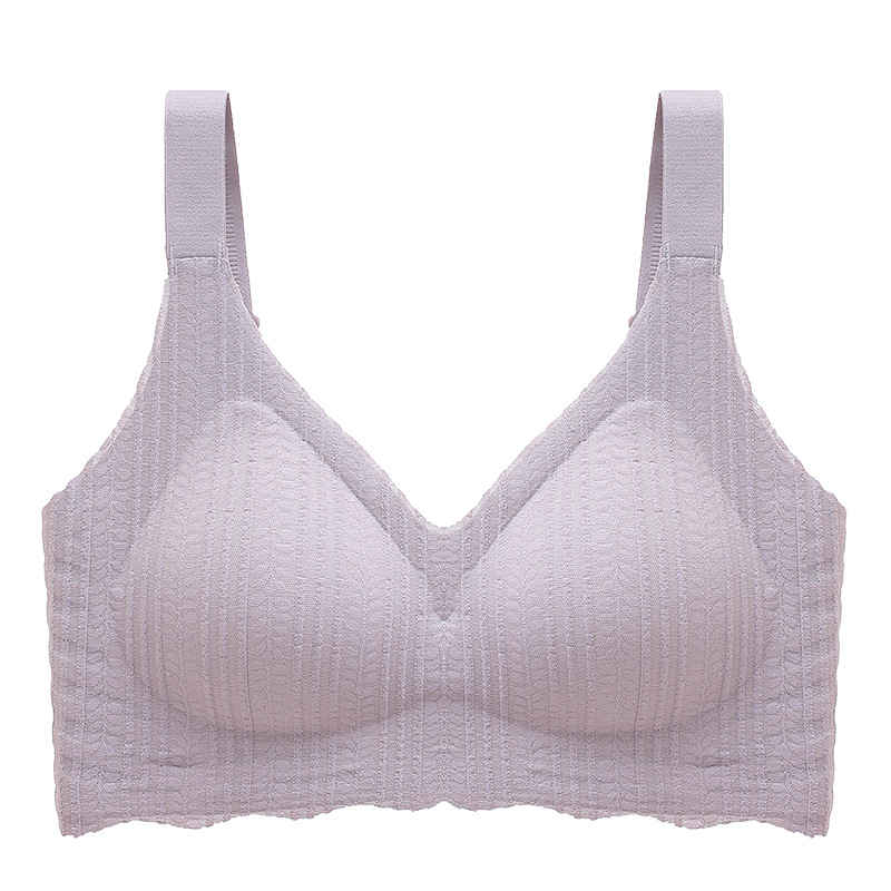 Fixed Cup Soft Support Seamless Underwear Women Push up Breast Holding Anti-Sagging Big Chest Show Small-Large Size Pregnant Women Bra Thin