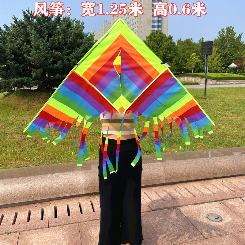 Weifang Rainbow Multi-Tail Kite Rainbow Long Tail Kite Children Adult Kite Breeze Easy to Fly Stall Kite Supply