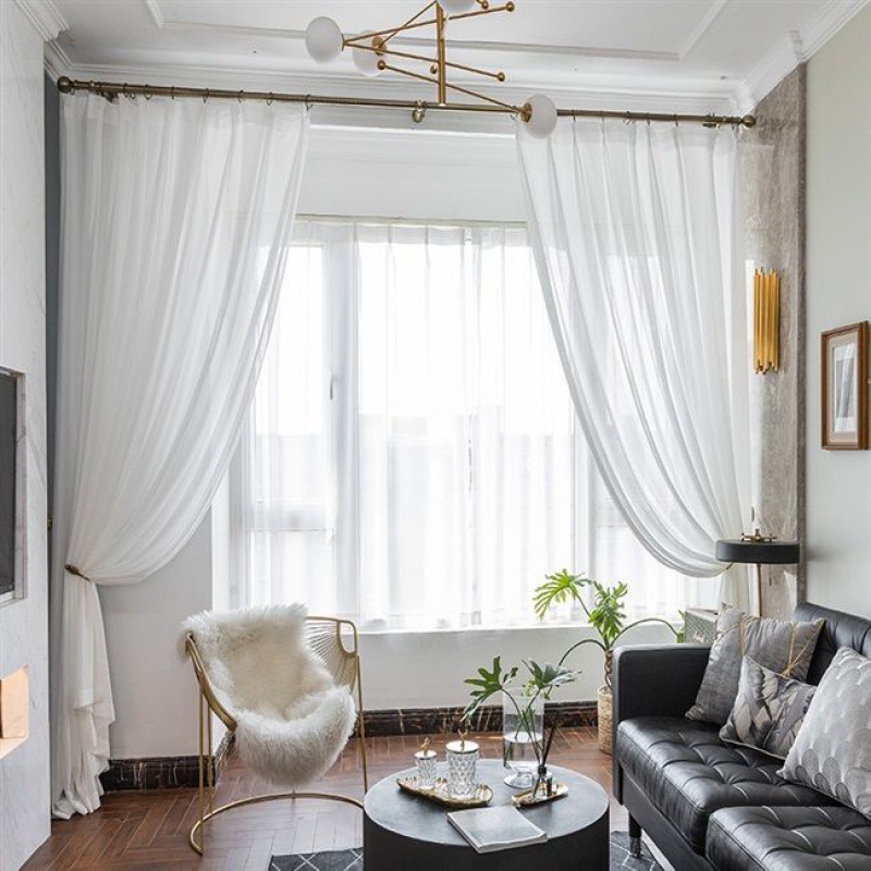 鱼骨纹窗纱人字纹百搭隔断纱窗帘书房阳台ins镂空网高档半遮光