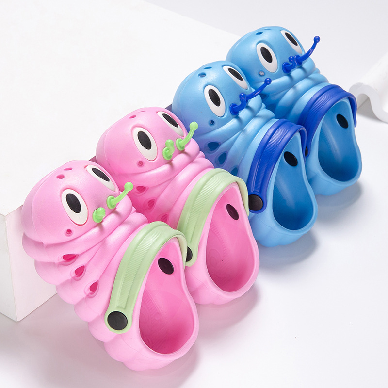 Children's Slippers New Summer Sandals Caterpillar Shoes Men's and Women's Rubber and Plastic Children's Room Baby's Shoes Third Generation Upgrade