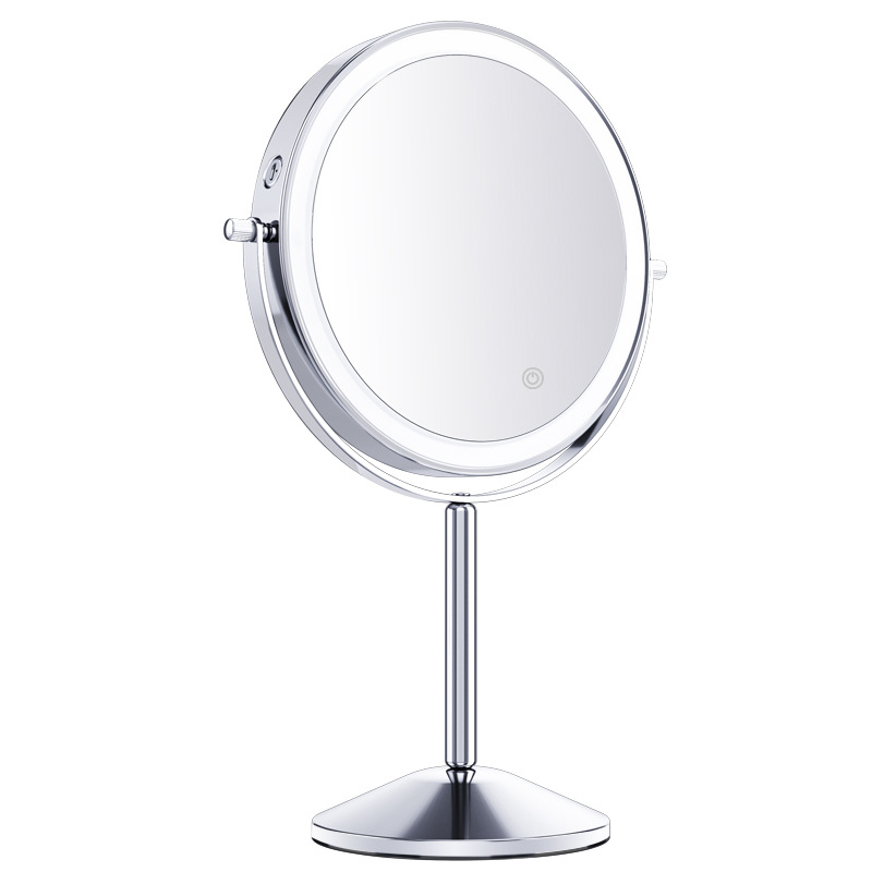 Makeup Mirror Desktop Double-Sided Led Dressing with Light Ins Style Student Dormitory Beauty Magnifying Mirror Office