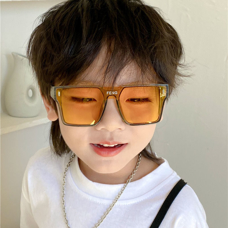 儿童眼镜太阳镜时尚潮男女童连体大框遮阳镜男孩宝宝墨镜防紫外线