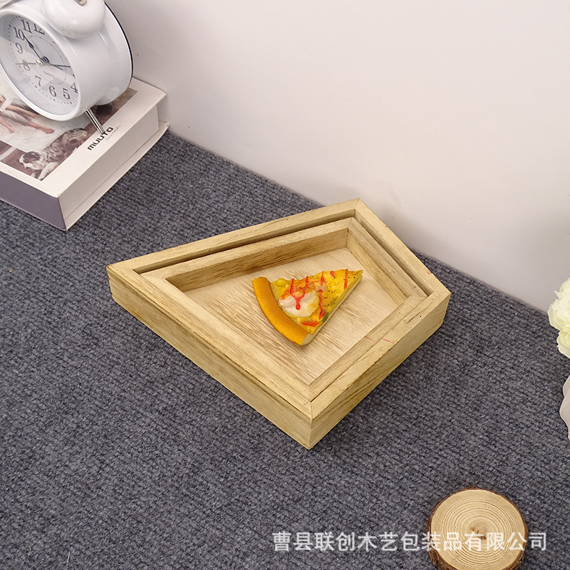 Nordic Style Wooden Tray Afternoon Tea Snack Dried Fruit Plate Uncovered Storage Wooden Box Solid Wood Trapezoidal Storage Box