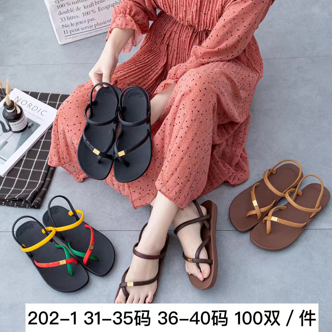 Foreign Trade Shoes Flip-Flops Summer New Leisure Home Daily Plastic Ladies' Sandals Wholesale