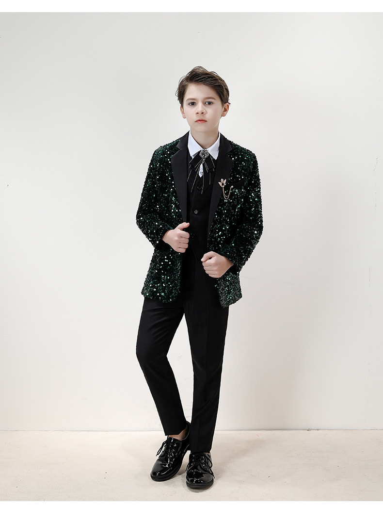 六一儿童西装套装帅气男童花童礼服钢琴演出服中大童男孩西服外套