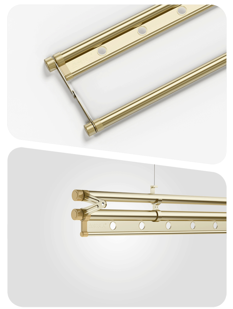 金贵夫人升降晾衣架阳台手摇晾衣杆三杆自动家用凉衣架被子晒衣架