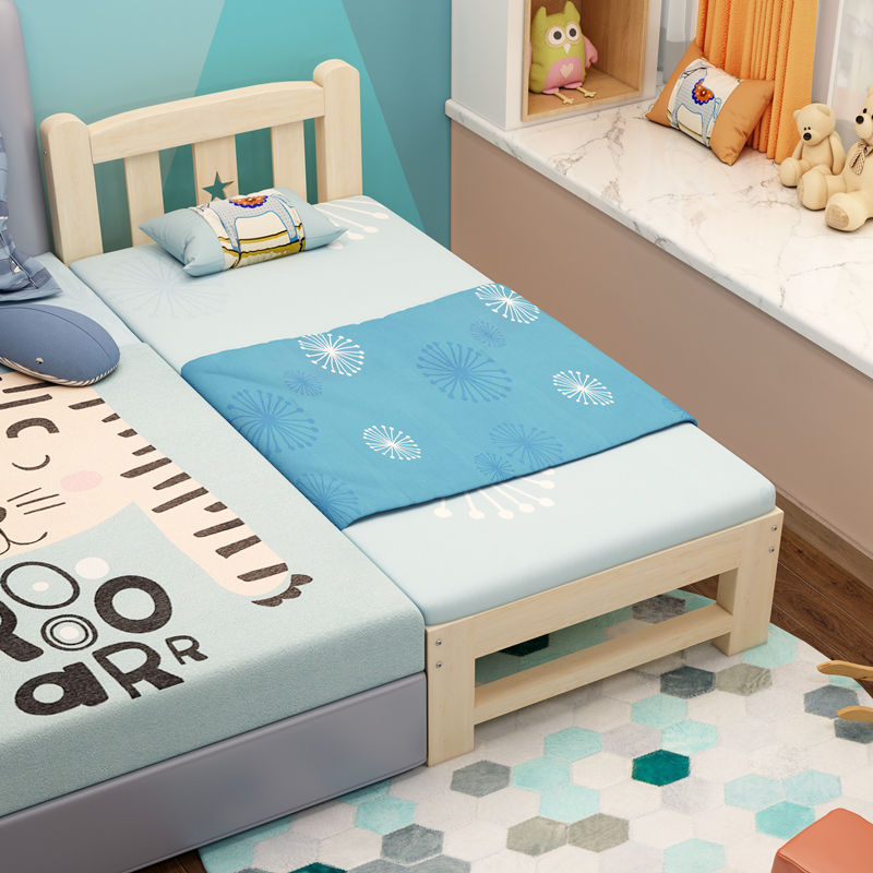 实木儿童床带护栏小床婴儿床男孩女孩床单人床边床加宽拼接大床