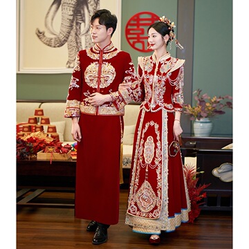 秀禾服新娘2023新款结婚婚纱敬酒服重工出门服中式婚服龙凤褂秀和