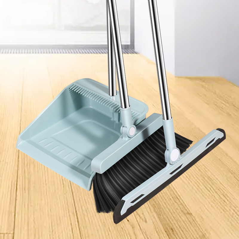 broom set household plastic broom dustpan combination plastic stainless steel broom cleaning scraper wholesale in large quantities