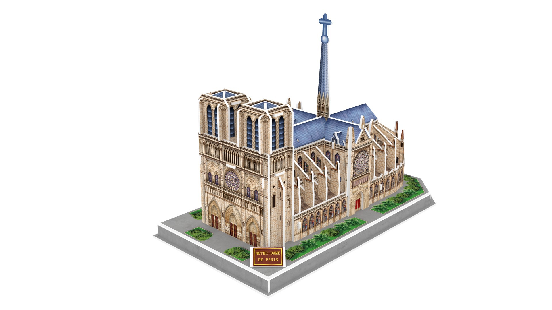 诺思图巴黎圣母院儿童纸制建筑拼装模型3d立体拼图地摊玩具