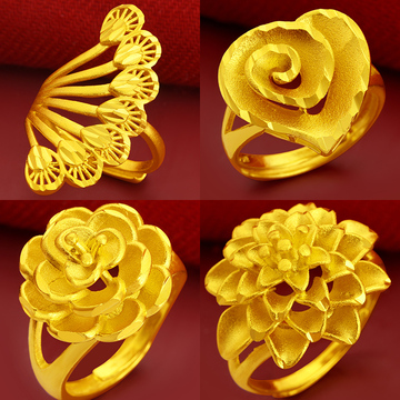 正宗2022年新款潮越南沙金戒指女仿真黄金纯首饰久不掉色999正品