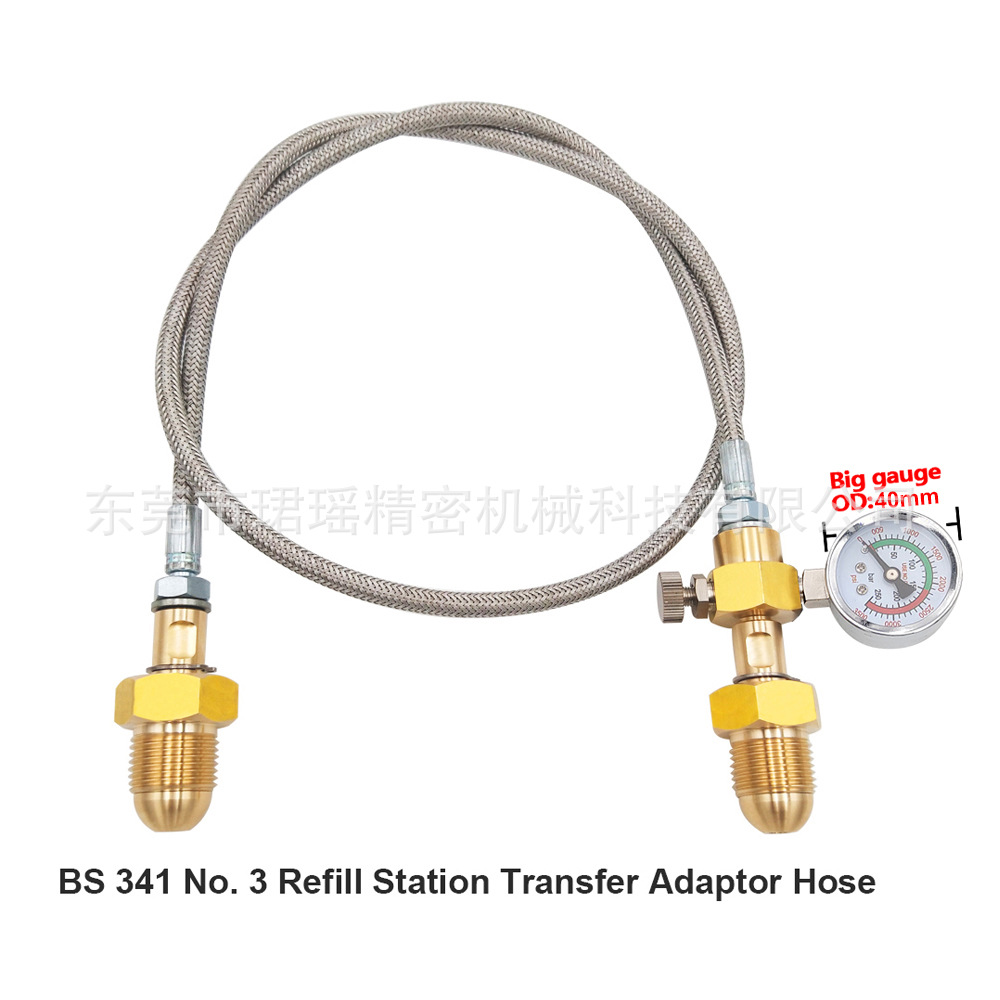 跨境焊接G5/8外螺纹氩气瓶过气管氩气大瓶过小瓶转换90cm钢编软管