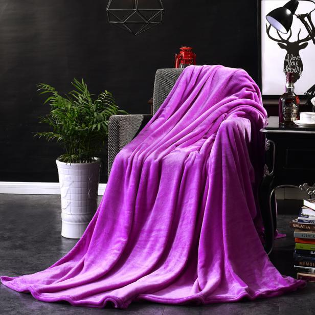 Thickened Solid Color Fleece Blanket Coral Fleece Pet Blanket Cross-Border Flannel Blanket Plain Children Blanket Wholesale