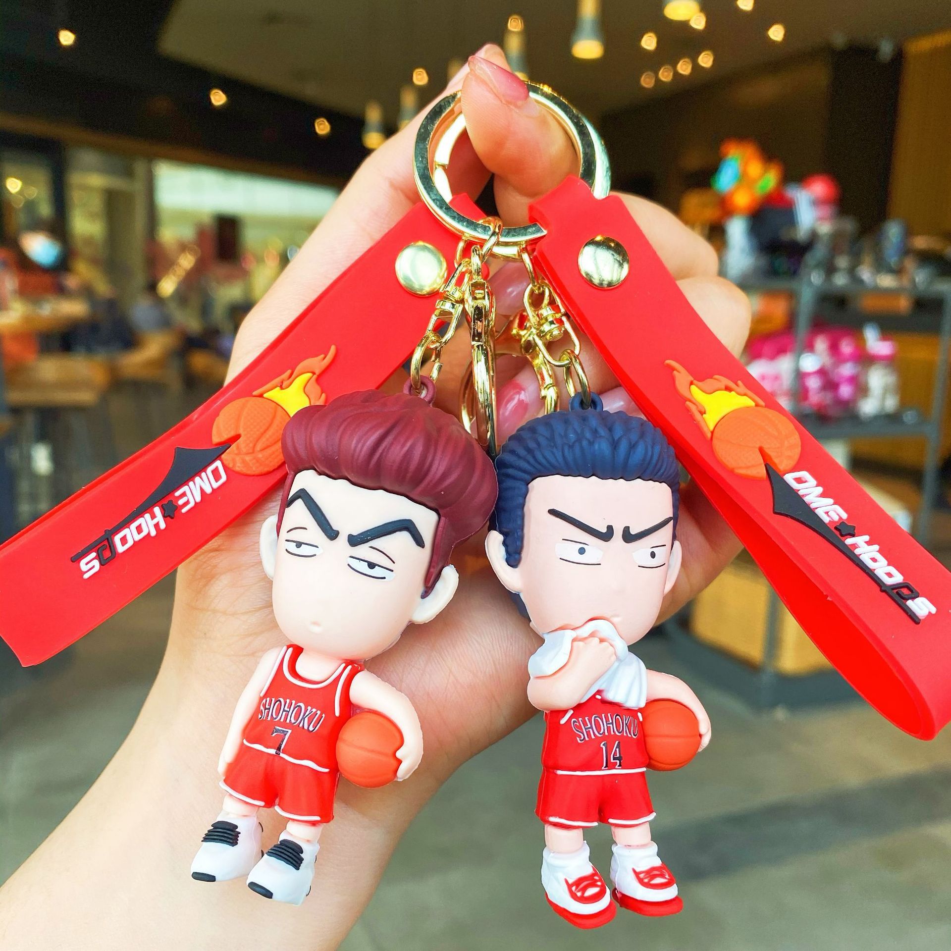 Cartoon Cartoon Slam Dunk Keychain SAKULAKI Rukawa Kaede Doll Backpack Vehicle Key Chain Pendant Boys Gift