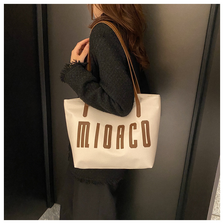 Large Capacity Bag for Women 2022 New Simple Color Matching Shoulder Bag Letters Autumn Popular Fashion Tote Bag Tide