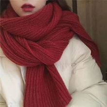 厂家直销红围巾圣诞红新款氛围感冬季韩版针织保暖百搭日系女代发