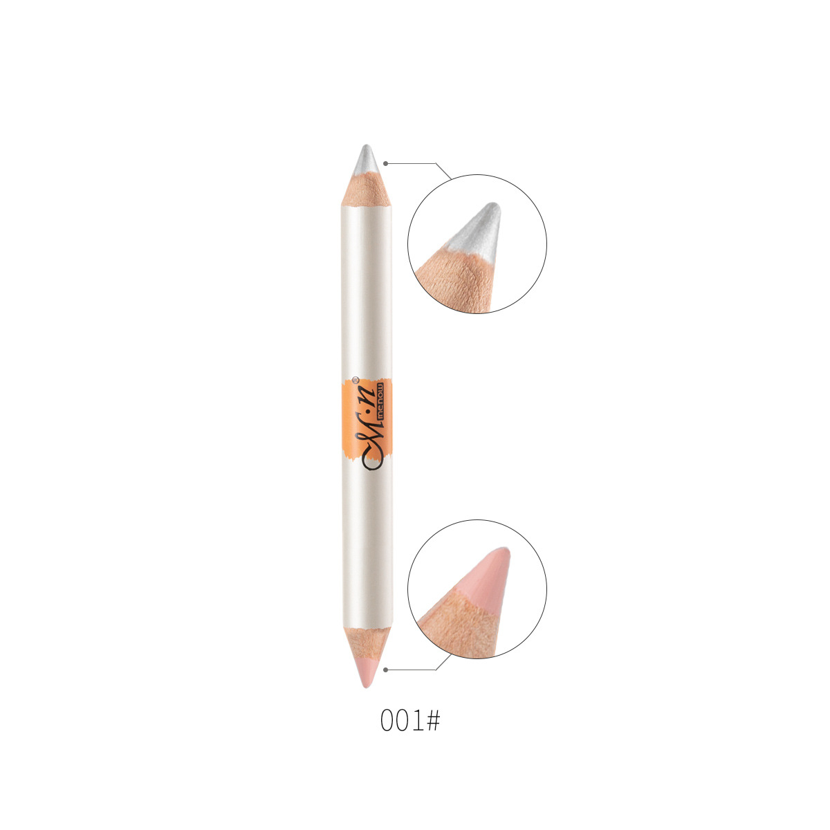 Menow Miele Eyes and Face Brightening Crouching Silkworm Double-Headed Highlight Stick Pearlescent Champagne Gold Eyeliner Pen P154 with Penknife